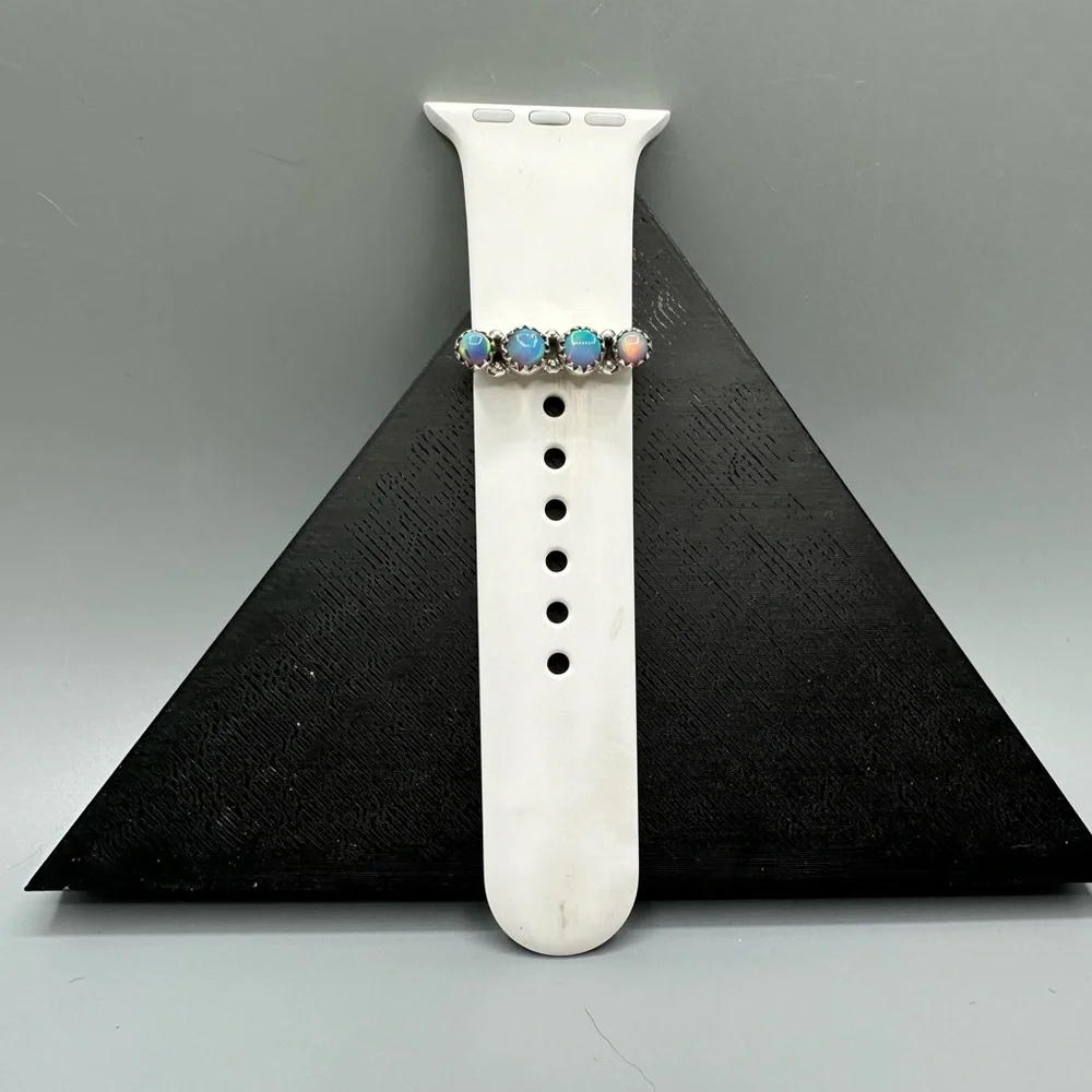 ⌚Aurora Opal Sterling Silver 925 Watch Band Charm Apple iWatch